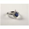 Image 1 : SAPPHIRE AND DIAMOND RING IN PLATINUM