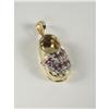 Image 1 : RHODOLITE GARNET & DIAMOND BABY SHOE PENDANT 14K