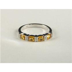 GOLDEN SAPPHIRE AND DIAMOND LADY'S RING 14K