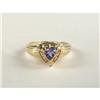 Image 1 : TANZANITE AND DIAMOND LADY'S RING IN 14K
