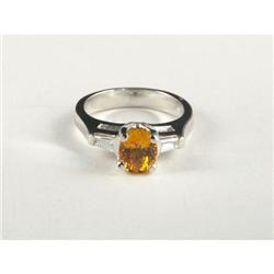 YELLOW SAPPHIRE AND DIAMOND LADY'S RING 14K