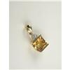 Image 1 : CITRINE AND DIAMOND PENDANT IN 10K YELLOW GOLD