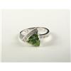 Image 1 : PERIDOT AND DIAMOND LADY'S RING IN 14K