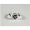 Image 1 : HEART SHAPED AMETHYST AND DIAMOND RING IN 14K