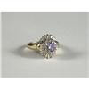 Image 1 : TANZANITE AND DIAMOND LADY'S RING IN 14K GOLD