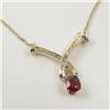 Image 1 : RUBY AND DIAMOND NECKLACE IN 14K GOLD