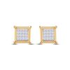 Image 2 : Princess Diamond Square Earrings 1/4 Cttw 10kt Yellow Gold