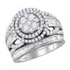 Image 1 : Diamond Bridal Wedding Ring Band Set 2 Cttw 14kt Two-tone Gold