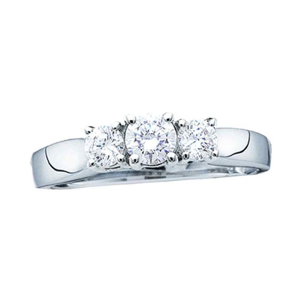 Diamond 3-stone Bridal Wedding Engagement Ring 3/4 Cttw 14kt Yellow Gold
