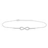 Image 1 : Diamond Infinity Chain Bracelet 1/5 Cttw 10kt White Gold