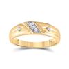 Image 3 : His Hers Diamond Cross Matching Wedding Set 1/5 Cttw 10kt Yellow Gold