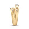 Image 4 : His Hers Diamond Cross Matching Wedding Set 1/5 Cttw 10kt Yellow Gold