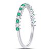 Image 3 : Emerald Diamond Stackable Band Ring 1/5 Cttw 10kt White Gold