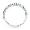 Image 4 : Emerald Diamond Stackable Band Ring 1/5 Cttw 10kt White Gold