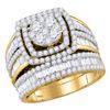 Image 1 : Diamond Bridal Wedding Ring Band Set 2-1/2 Cttw 14kt Yellow Gold