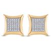Image 2 : Diamond Square Kite Cluster Earrings 1/5 Cttw 10kt Yellow Gold