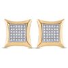 Image 2 : Diamond Square Kite Cluster Earrings 1/5 Cttw 10kt Yellow Gold