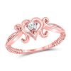 Image 1 : Diamond Heart Solitaire Ring 1/10 Cttw 10kt Rose Gold