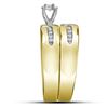 Image 4 : His Hers Diamond Solitaire Matching Wedding Set 1/4 Cttw 14kt Yellow Gold