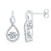 Image 1 : Diamond Moving Cluster Earrings 1/3 Cttw 10kt White Gold