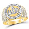 Image 1 : Mens Diamond Allah Circle Ring 1 Cttw 10kt Yellow Gold