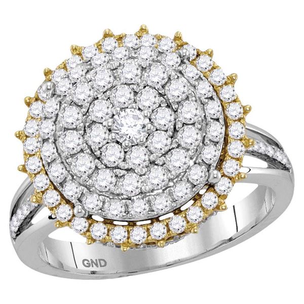 Diamond Right Hand Cocktail Ring 1-1/2 Cttw 14kt Two-tone Gold