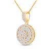 Image 2 : Mens Diamond Cluster Circle Charm Pendant 3 Cttw 10kt Yellow Gold