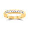 Image 1 : Princess Diamond Wedding Single Row Band 1/2 Cttw 14kt Yellow Gold