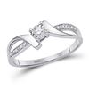 Image 1 : Diamond Solitaire Promise Ring 1/10 Cttw 10kt White Gold