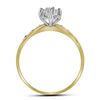 Image 2 : Diamond Marquise-shape Cluster Ring 1/10 Cttw 10kt Yellow Gold