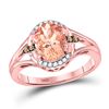 Image 1 : Oval Morganite Fashion Solitaire Ring 2 Cttw 10kt Rose Gold