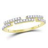 Image 1 : Diamond Broken Bar Horizontal Band Ring 1/4 Cttw 14kt Yellow Gold