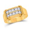 Image 1 : Mens Diamond Double Row Band Ring 3/8 Cttw 10kt Yellow Gold