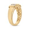 Image 2 : Mens Diamond Double Row Band Ring 3/8 Cttw 10kt Yellow Gold