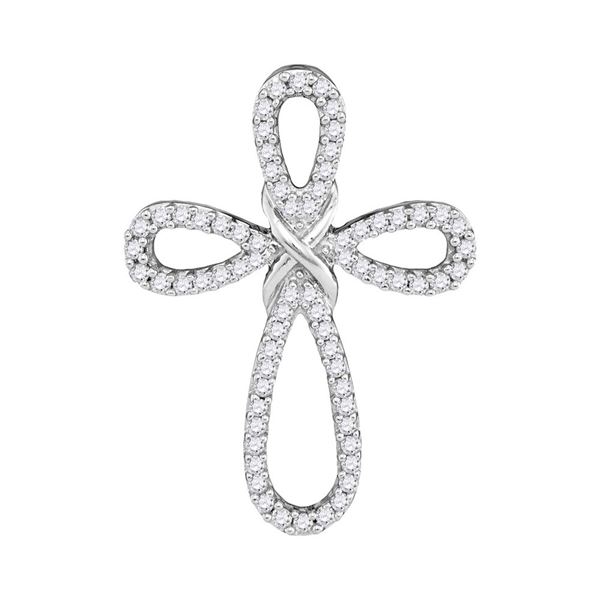 Diamond Cross Pendant 1/3 Cttw 10kt White Gold