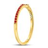 Image 3 : Ruby Stackable Cross Band Ring 1/6 Cttw 10kt Yellow Gold