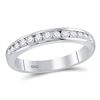 Image 1 : Diamond Single Row Channel-set Wedding Band 1/3 Cttw 14kt White Gold