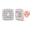 Image 1 : Diamond Square Earrings 1/5 Cttw 10kt Rose Gold