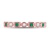 Image 2 : Princess Emerald Diamond Square Dot Stackable Band Ring 1/8 Cttw 10kt Rose Gold