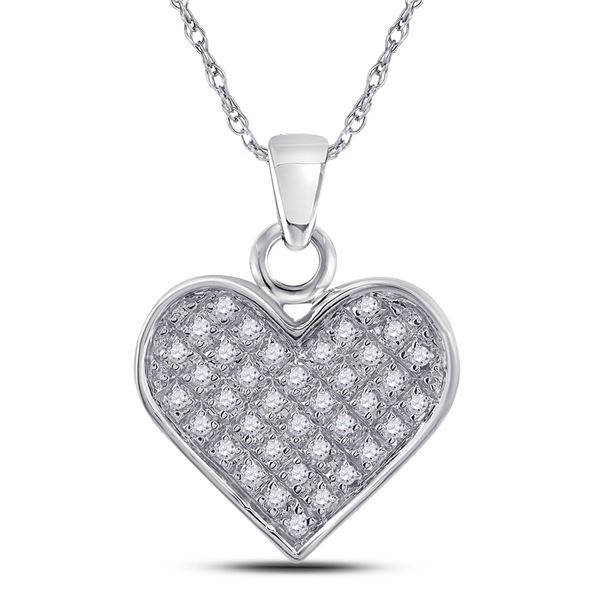 Diamond Heart Pendant 1/10 Cttw Sterling Silver