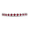 Image 2 : Ruby Square Dot Stackable Band Ring 1/5 Cttw 10kt White Gold