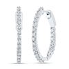 Image 1 : Diamond Inside Outside Hoop Earrings 2 Cttw 10kt White Gold