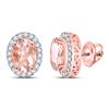 Image 1 : Oval Morganite Diamond Halo Earrings 2-1/5 Cttw 10kt Rose Gold