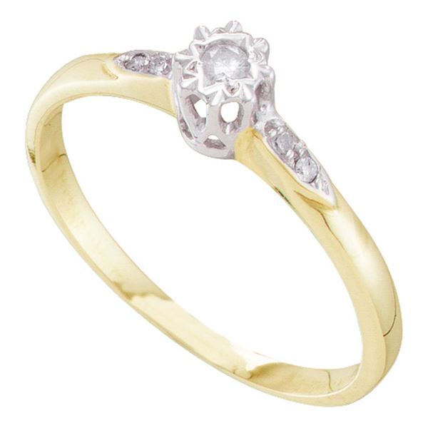 Diamond Solitaire Bridal Wedding Engagement Ring 1/20 Cttw 10kt Yellow Gold