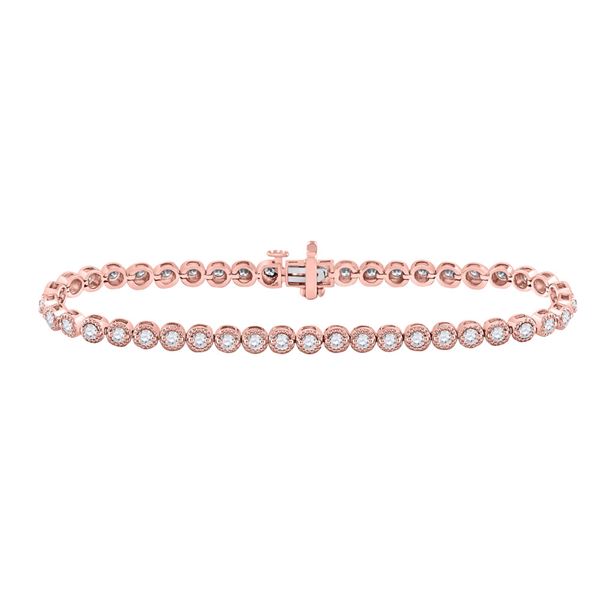 Diamond Milgrain Tennis Bracelet 2 Cttw 14kt Rose Gold