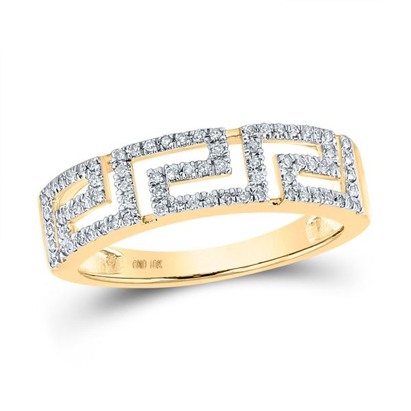 Diamond Greek Key Band Ring 1/5 Cttw 10kt Yellow Gold