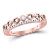 Image 1 : Diamond Rolo Link Stackable Band Ring 1/12 Cttw 10kt Rose Gold