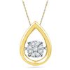 Image 1 : Diamond Moving Twinkle Teardrop Pendant 1/12 Cttw 10kt Yellow Gold