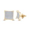 Image 1 : Diamond Kite Cluster Earrings 3/4 Cttw 10kt Yellow Gold