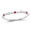 Image 1 : Ruby Diamond Beaded Stackable Band Ring 1/20 Cttw 10kt White Gold